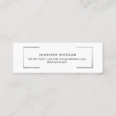 Afstuderen Zilver Elegante Naam Kaart Mini Visitekaartje (Achterkant)