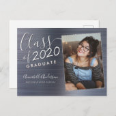 Afstuderen Zilver geborsteld Metaal Afstuderen van Aankondigingskaart (Voorkant / Achterkant)