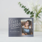 Afstuderen Zilver geborsteld Metaal Afstuderen van Aankondigingskaart (Staand voorkant)