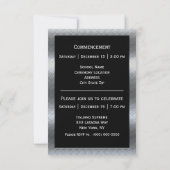 Afstuderen Zilver Metaal Lijst Zwart Afstuderen Aankondiging (Achterkant)