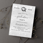 Afstuderen zilveren glitter moderne luxe kaart