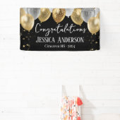 Afstuderen zilveren gouden ballonnen banner (Insitu)