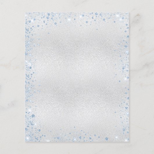 Afstuderen zilveren lichtblauwe uitnodiging flyer (Achterkant)