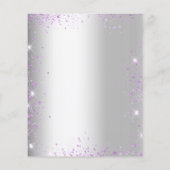 Afstuderen zilveren violet paarse uitnodiging (Achterkant)