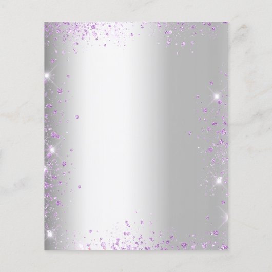 Afstuderen zilveren violet paarse uitnodiging (Achterkant)