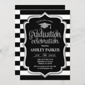 Afstuderen - Zilveren zwarte witte strepen Kaart (Voorkant / Achterkant)