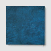 Afstuderen zilverfolie op blauw leer gastenboek (Achterkant)