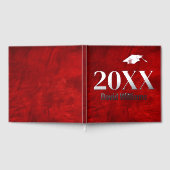 Afstuderen zilverfolie op rood leder gastenboek (Volledig)