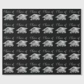 Afstuderen-zilverKLASSE van zwart Cadeaupapier (Vlak)