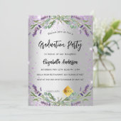 Afstuderen zilverlavendel eucalyptus luxe kaart (Staand voorkant)