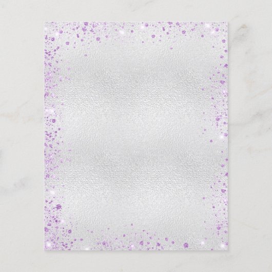 Afstuderen zilverviolet glitter budget uitnodiging flyer (Achterkant)