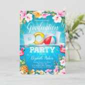Afstuderen Zomer Zwembad Party Kaart (Staand voorkant)