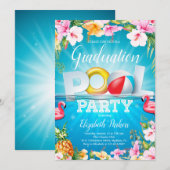 Afstuderen Zomer Zwembad Party Kaart (Voorkant / Achterkant)