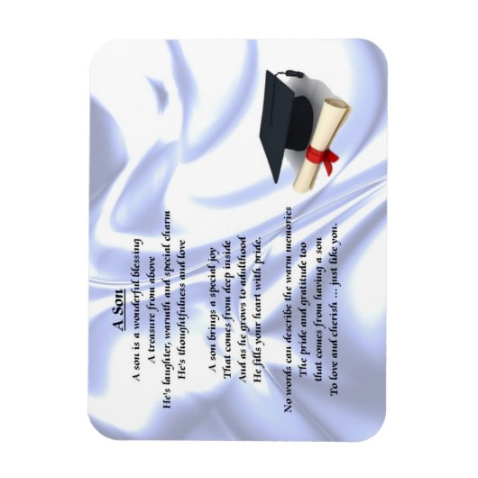 Afstuderen - Zoon gedicht Magnet Magneet (Verticaal)