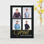 Afstuderen zoon Vier foto-berichten Kaart (Gele Bloem)