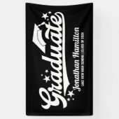 Afstuderen Zwart Afstudeerfeest Banner (Verticaal)