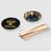 Afstuderen Zwart en Goud Afstuderen Foto Handwaaier (Niet-gemonteerd)