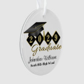 Afstuderen Zwart en Goud Classic 20XX Foto Ornament (voorkant)
