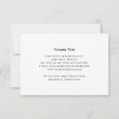 Afstuderen Zwart en Goud Custom Message Bedankkaart (Achterkant)