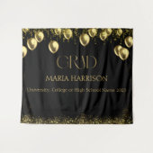 Afstuderen zwart en goud fotowand wandkleed (Voorkant (horizontaal))