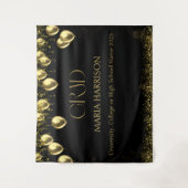 Afstuderen zwart en goud fotowand wandkleed (Voorkant)