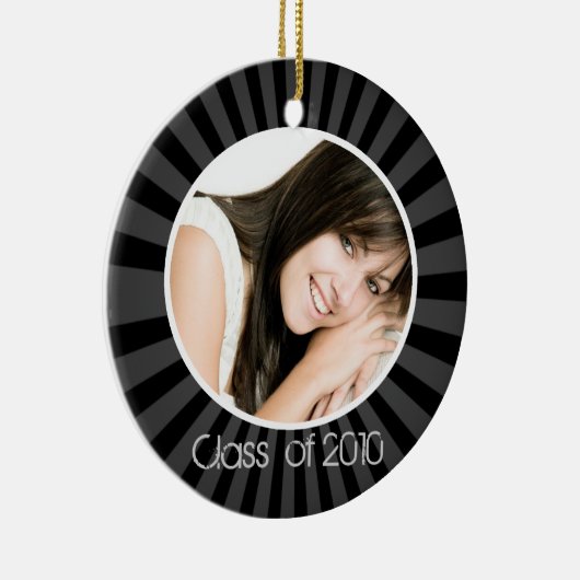 Afstuderen zwart foto kerstversiering keramisch ornament (Rechts)