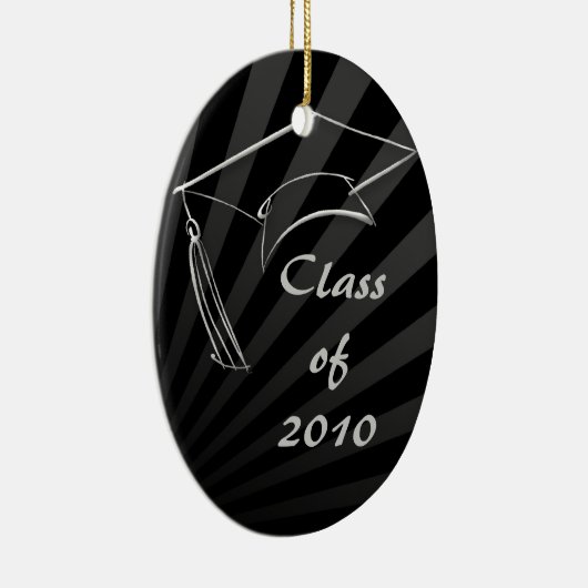 Afstuderen zwart gepersonaliseerd kerstornament keramisch ornament (Rechts)