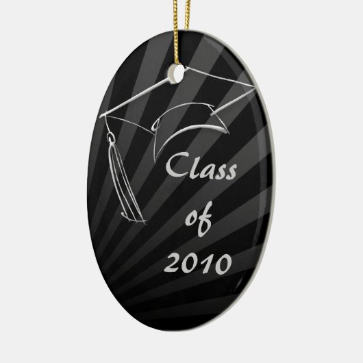 Afstuderen zwart gepersonaliseerd kerstornament keramisch ornament (Links)