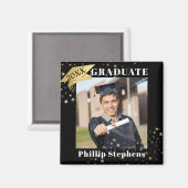 Afstuderen zwart Gold Pet Foto sterft uw kleur Magneet (Voorkant / Achterkant)