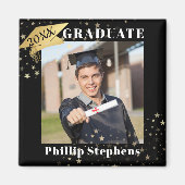 Afstuderen zwart Gold Pet Foto sterft uw kleur Magneet (Voorkant)