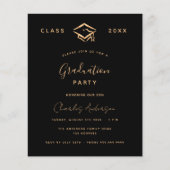 Afstuderen zwart goud 2024 begrotingsuitnodiging flyer (Voorkant)