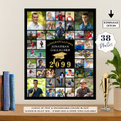 Afstuderen Zwart Goud Congrats 38 Fotocollage Poster