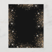 Afstuderen zwart goud glitter budget uitnodiging flyer (Achterkant)