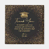 afstuderen zwart goud glitters dank u stijlvol magneet (Voorkant)