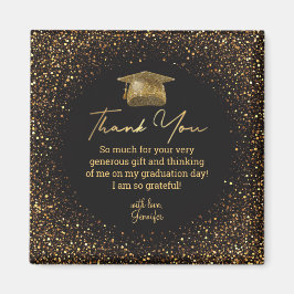 afstuderen zwart goud glitters dank u stijlvol magneet