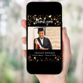 Afstuderen Zwart Goud Sterren Foto Dank u kaart