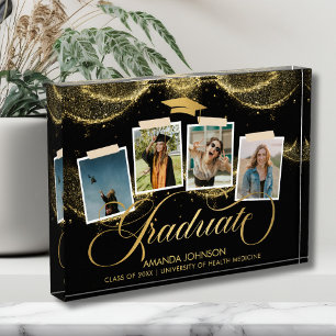Afstuderen zwart gouden Afstuderen fotoblok