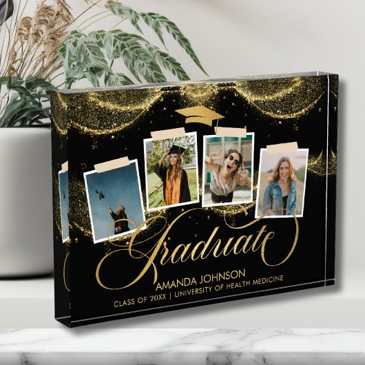 Afstuderen zwart gouden Afstuderen fotoblok