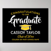 Afstuderen, zwart, goudgeel en wit poster (Voorkant)