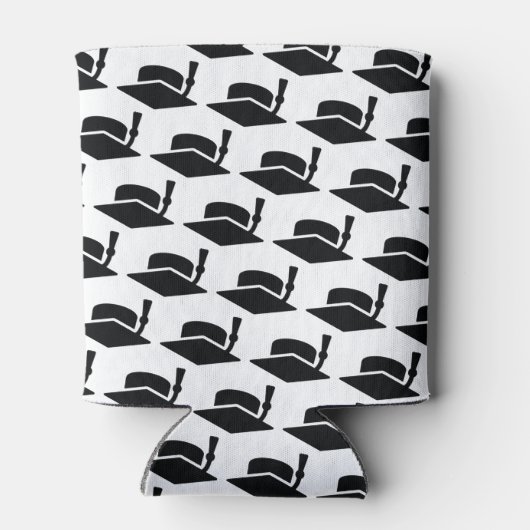 Afstuderen zwart kwastje Pet Blikjeskoeler (Achterkant)