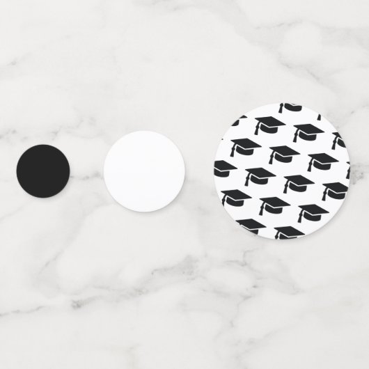 Afstuderen zwart kwastje Pet Confetti (Voorkanten)