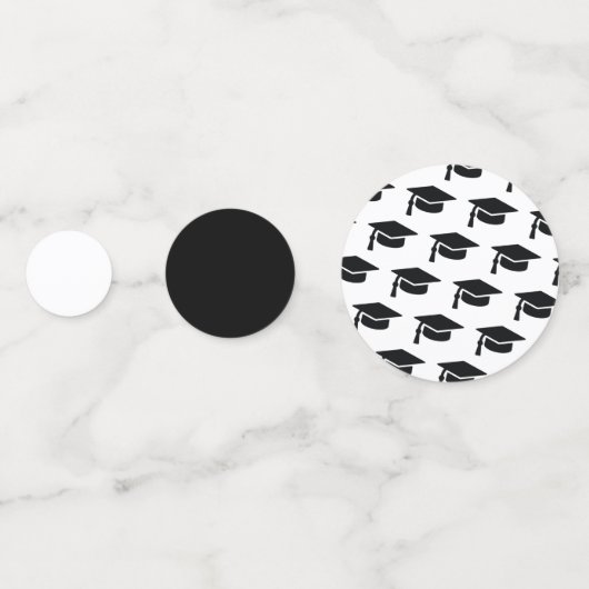 Afstuderen zwart kwastje Pet Confetti (Achterkanten)