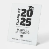 Afstuderen zwart kwastje Pet Reclamebord Met Voetstuk (Voorkant)