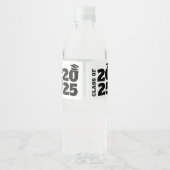 Afstuderen zwart kwastje Pet Waterfles Etiket (Achterkant)