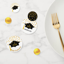 Afstuderen Zwart Pet & Gouden Tafel Confetti