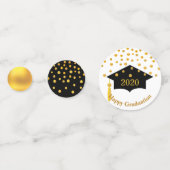 Afstuderen Zwart Pet & Gouden Tafel Confetti (Achterkanten)
