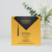 Afstuderen zwart Pet Kaart (Staand voorkant)