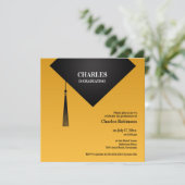 Afstuderen zwart Pet Kaart (Staand voorkant)