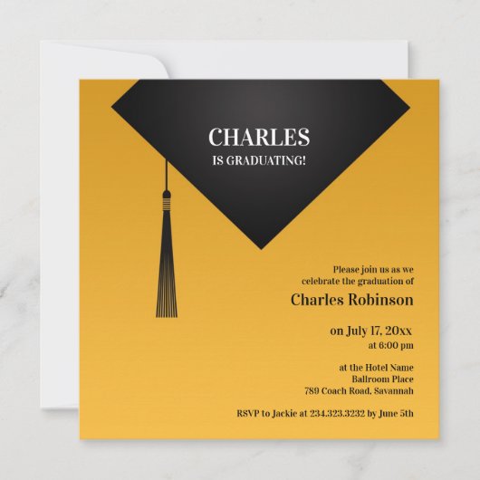 Afstuderen zwart Pet Kaart (Voorkant)