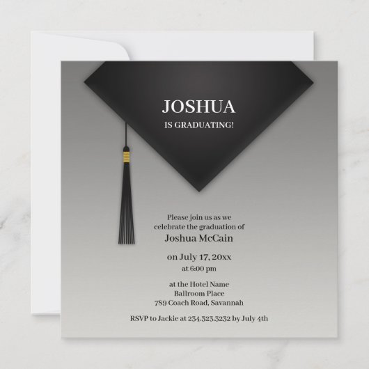 Afstuderen zwart Pet Kaart (Voorkant)